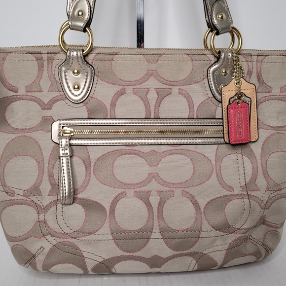 Coach Poppy Metallic Hallie Tote #M1220-23473 - Picture 2 of 16